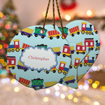 Trains Ceramic Ornament w/ Name or Text