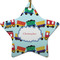 Trains Star Ceramic Ornament w/ Name or Text