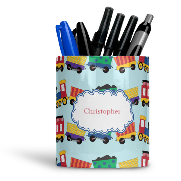 Custom Trains Ceramic Pen Holder