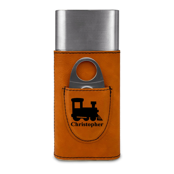 Trains Cigar Case with Cutter - FRONT
