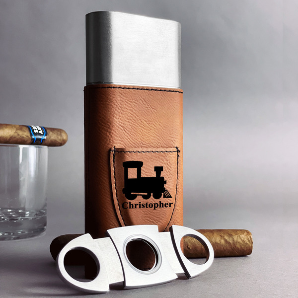 Trains Cigar Case with Cutter - IN CONTEXT