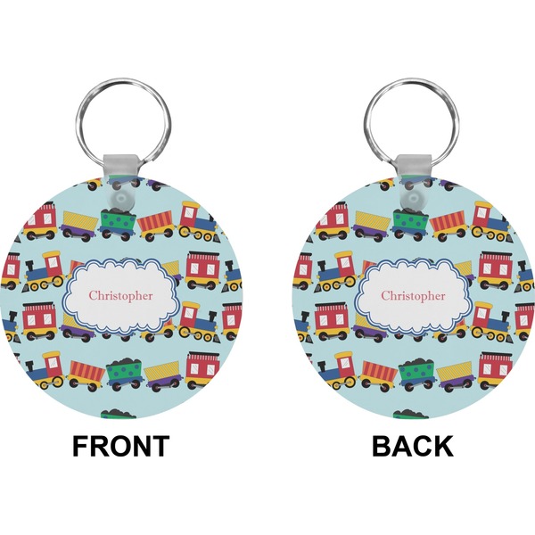 Trains Circle Keychain (Front + Back)