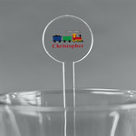 Trains 5.5" Round Plastic Stir Sticks - Clear (Personalized)