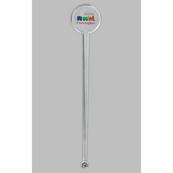 Trains Clear Plastic 7" Stir Stick - Round - Single Stick
