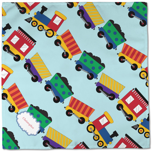 Trains Cloth Napkins - Personalized Dinner (Full Open)