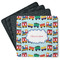 Trains Square Rubber Backed Coasters - Set of 4 (Personalized)