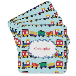 Trains Cork Coaster - Set of 4 w/ Name or Text
