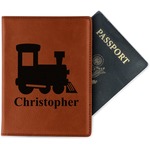 Trains Passport Holder - Faux Leather - Single Sided (Personalized)