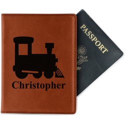 Trains Passport Holder - Faux Leather - Single Sided (Personalized)