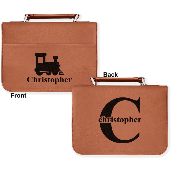 Trains Cognac Leatherette Bible Covers - Large Double Sided Apvl