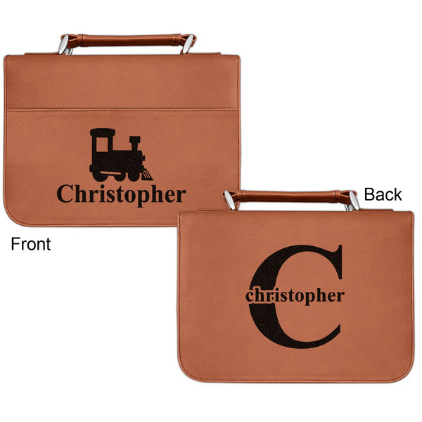 Trains Cognac Leatherette Bible Covers - Small Double Sided Apvl