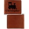 Trains Cognac Leatherette Bifold Wallets - Front and Back Single Sided - Apvl