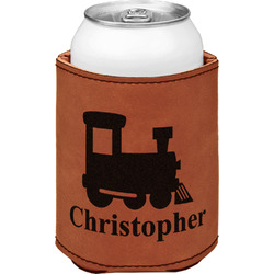 Trains Leatherette Can Sleeve - Double Sided (Personalized)