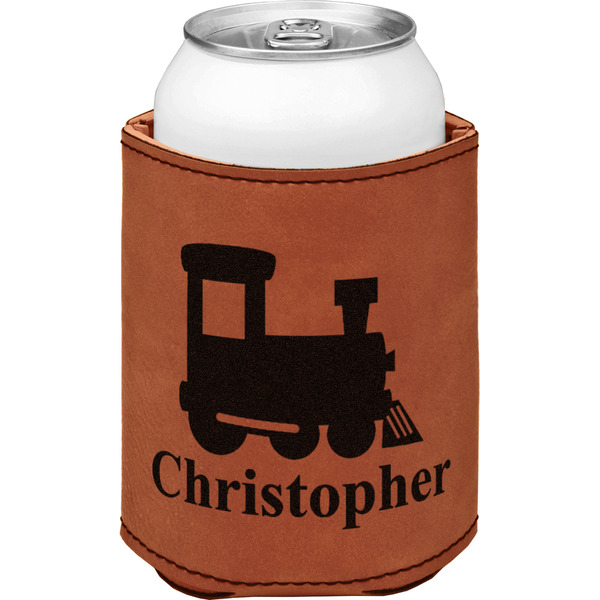 Custom Trains Leatherette Can Sleeve - Double Sided (Personalized)