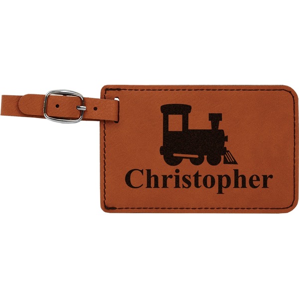 Custom Trains Leatherette Luggage Tag (Personalized)