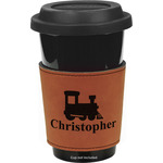 Trains Leatherette Cup Sleeve - Single Sided (Personalized)