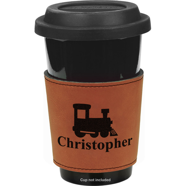 Custom Trains Leatherette Cup Sleeve - Single Sided (Personalized)