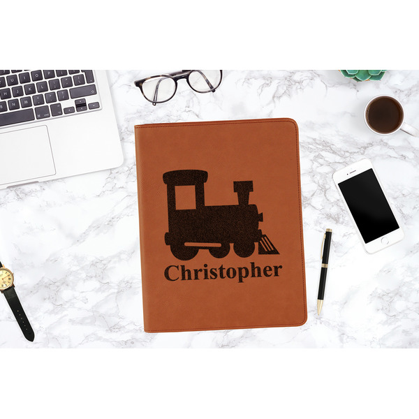 Trains Cognac Leatherette Portfolios - Lifestyle Image