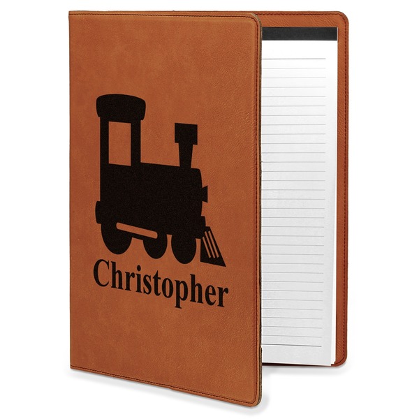 Custom Trains Leatherette Portfolio with Notepad (Personalized)