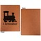 Trains Cognac Leatherette Portfolios with Notepad - Small - Single Sided- Apvl