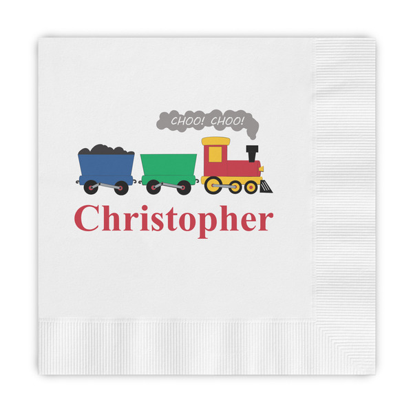 Custom Trains Embossed Decorative Napkins (Personalized)