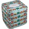 Trains Cube Poof Ottoman (Top)