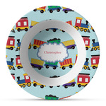 Trains Plastic Bowl - Microwave Safe - Composite Polymer (Personalized)