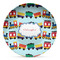 Trains Microwave Safe Plastic Plate - Composite Polymer (Personalized)