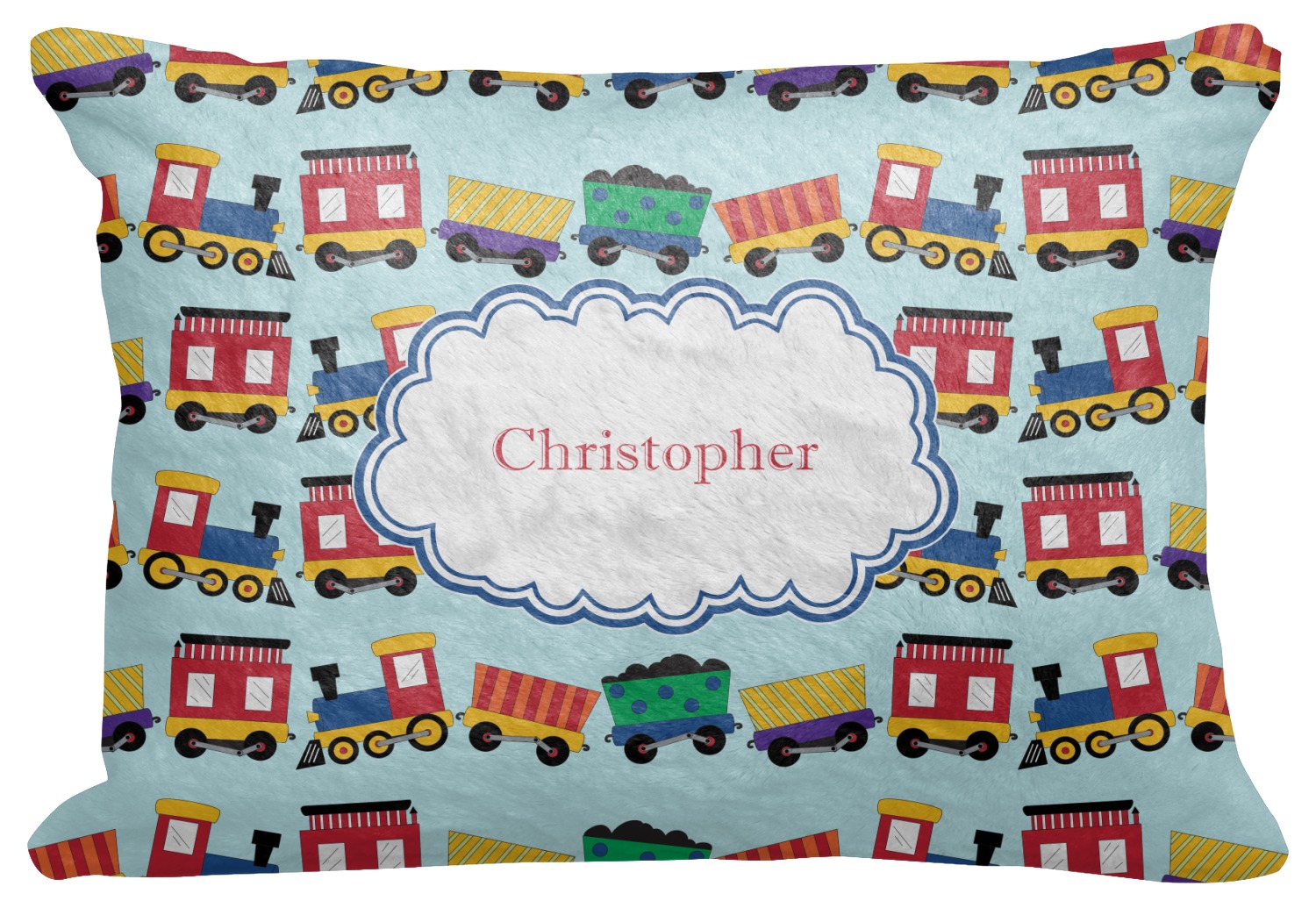 Trains Decorative Baby Pillowcase 16"x12" (Personalized) YouCustomizeIt