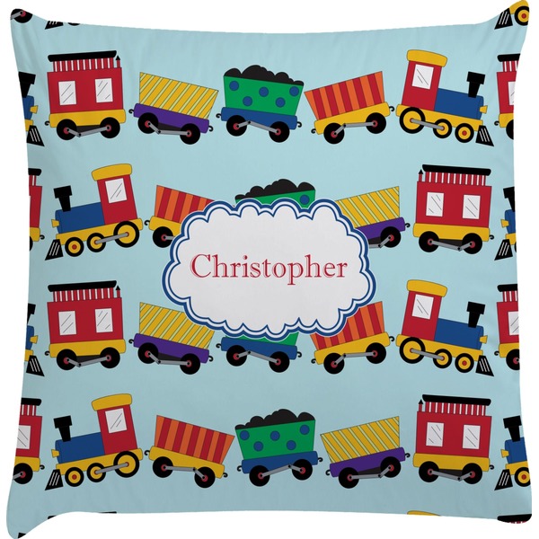 Custom Trains Decorative Pillow Case (Personalized)
