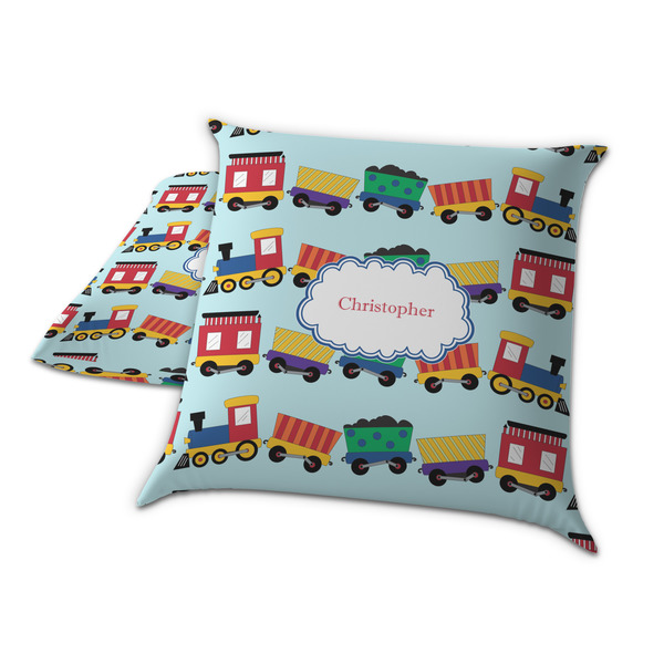 Trains Decorative Pillow Case - TWO