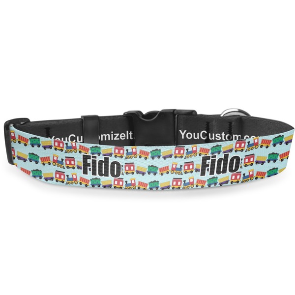 Custom Trains Deluxe Dog Collar - Double Extra Large (20.5" to 35") (Personalized)