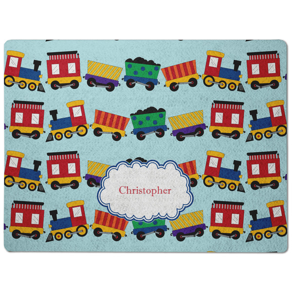 Trains Dog Food Mat - Medium without bowls
