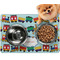 Trains Dog Food Mat - Small LIFESTYLE