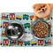 Trains Dog Food Mat - Small w/ Name or Text