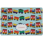 Trains Dog Food Mat w/ Name or Text