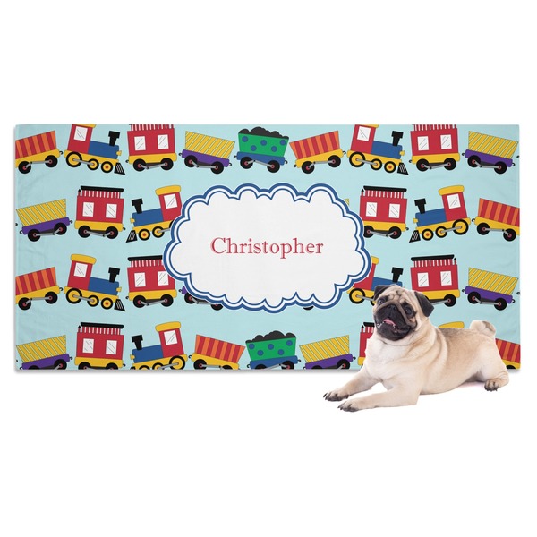 Custom Trains Dog Towel (Personalized)