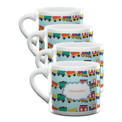 Trains Double Shot Espresso Cups - Set of 4 (Personalized)