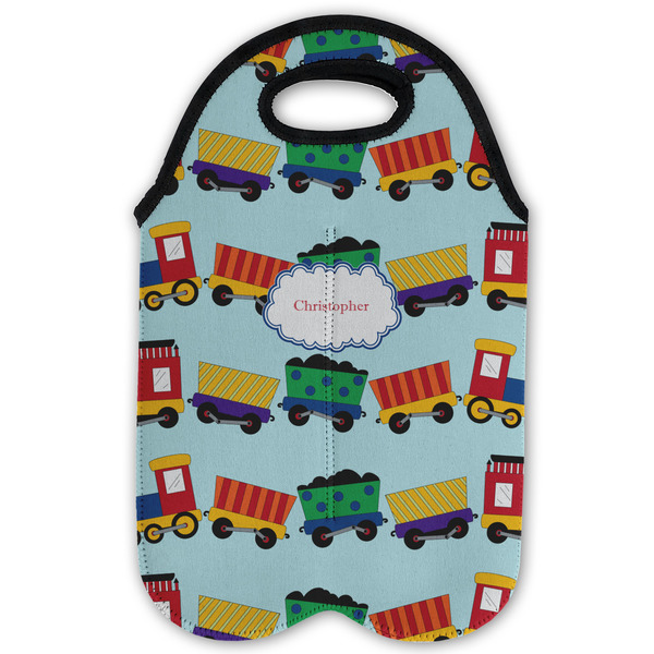Trains Double Wine Tote - Flat (new)