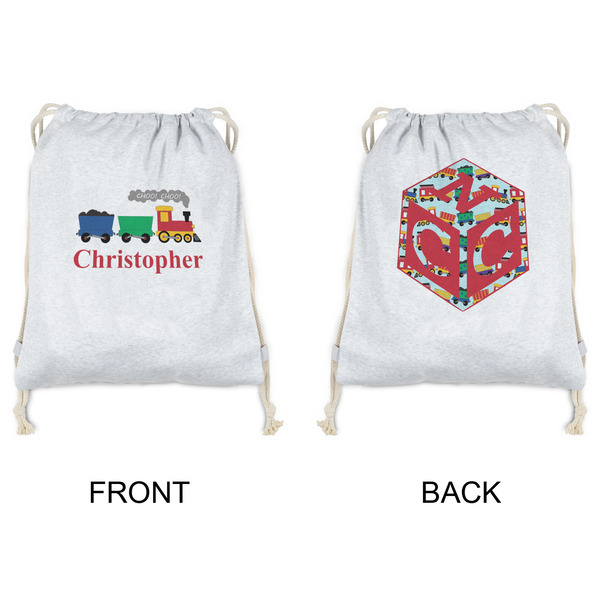 Trains Drawstring Backpacks - Sweatshirt Fleece - Double Sided - APPROVAL
