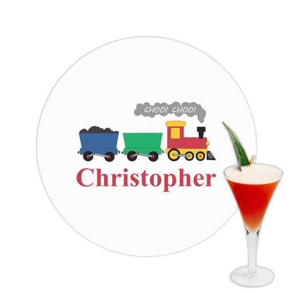 Custom Trains Printed Drink Topper -  2.5" (Personalized)