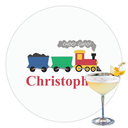 Trains Printed Drink Topper - 3.5" (Personalized)