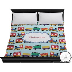 Trains Duvet Cover - King (Personalized)