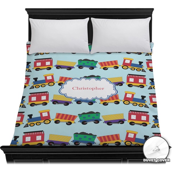 Custom Trains Duvet Cover - Full / Queen (Personalized)