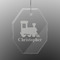 Trains Engraved Glass Ornaments - Octagon