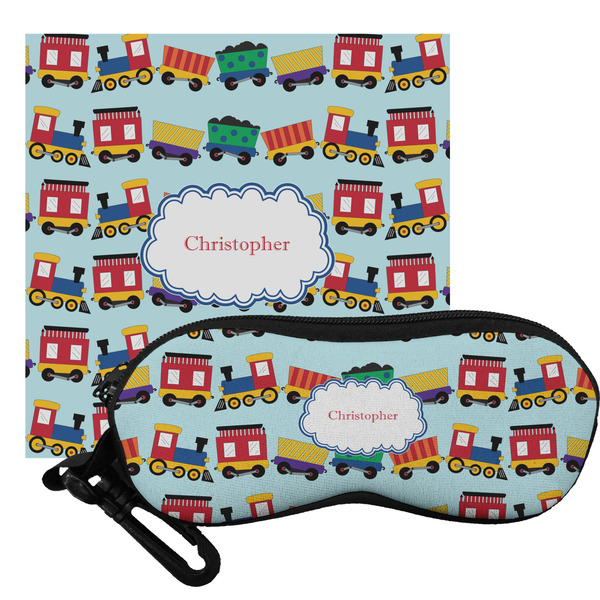 Custom Trains Eyeglass Case & Cloth (Personalized)
