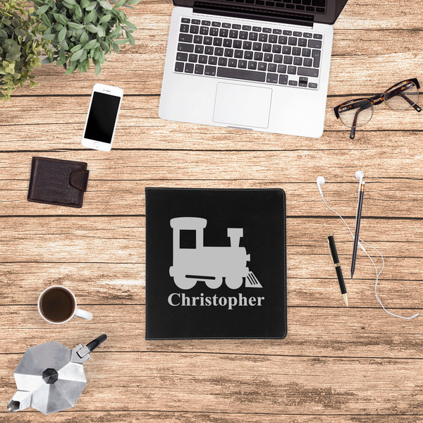 Trains Leather Binder - 1" - Black - Lifestyle