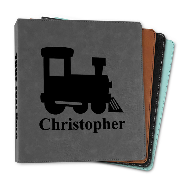 Custom Trains Leather Binder - 1" (Personalized)