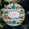 Trains Frosted Glass Ornament - Round (Lifestyle)