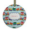 Trains Frosted Glass Ornament - Round
